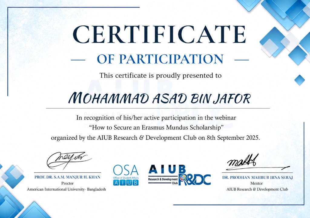 Mohammad Asad Bin Jafor | Full Stack Web Developer & CSE Student